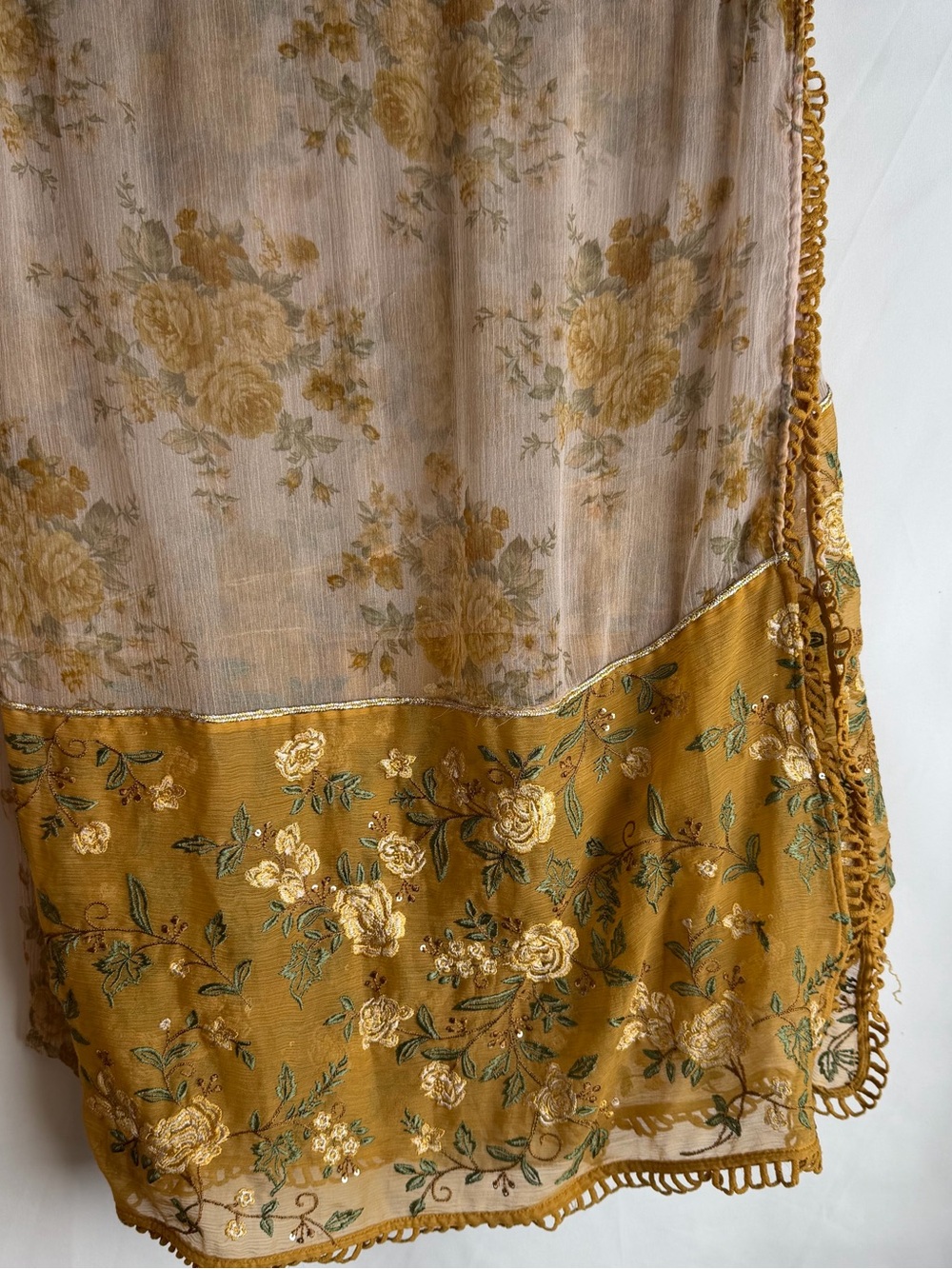 Ethnic Elegant Floral Embroidered Women's 4 piece in Mustard - Picture 6 of 8